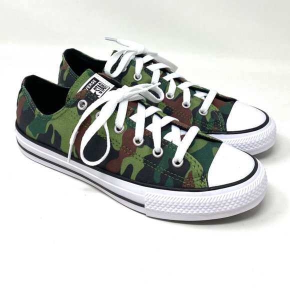 Converse Women's Size 670523F CTAS OX Green Camo Print Canvas Low Top Sneakers - Picture 4 of 7